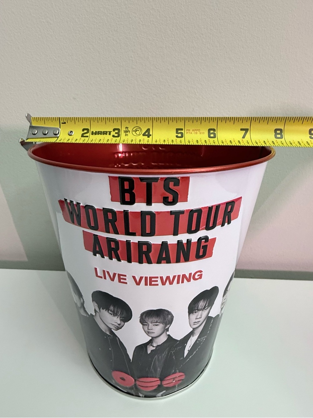 Exclusive Collectible Tin BTS World Tour Arirang Live Viewing Popcorn Bucket - Picture 9 of 9